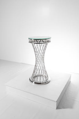 Grande table à gâteau ronde argent — Fête ta Fête