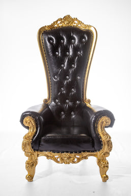 Trône royal noir et or — Fête ta Fête