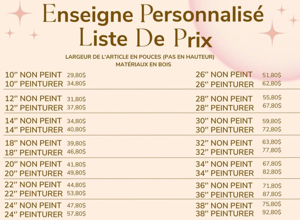 Enseigne personnalisé