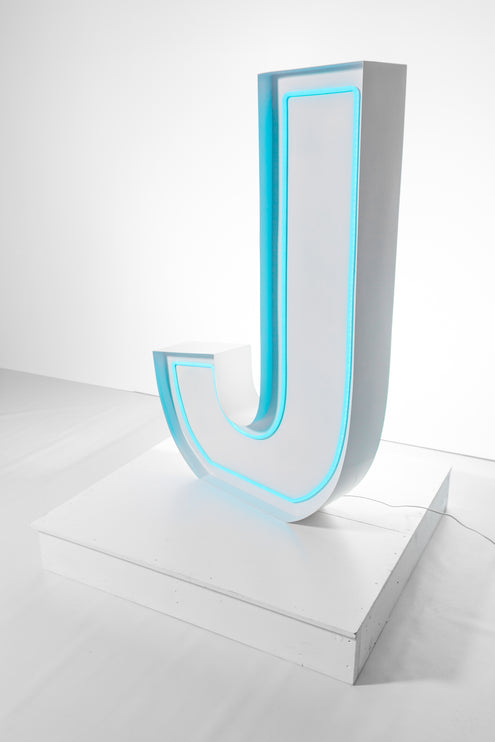 "J" Neon Marquee Letter