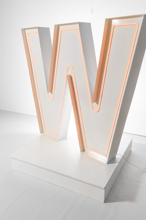 "W" Neon Marquee Letter