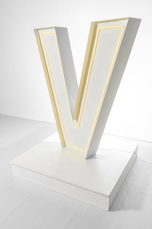 "V" Neon Marquee Letter