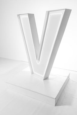 "V" Neon Marquee Letter