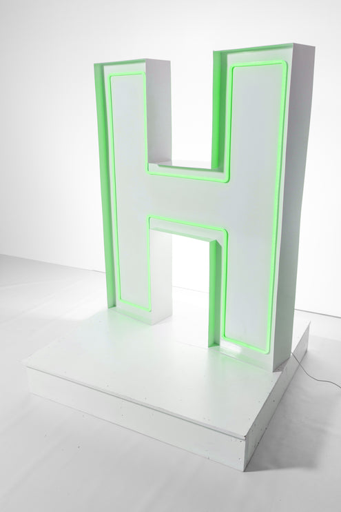 "H" Neon Marquee Letter