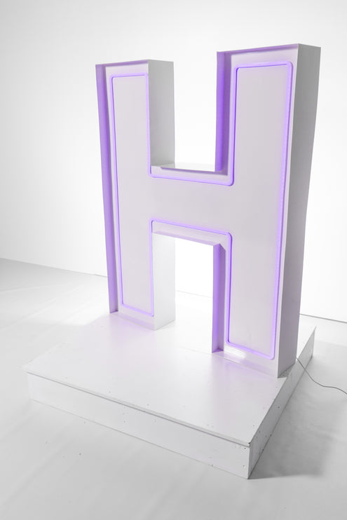 "H" Neon Marquee Letter