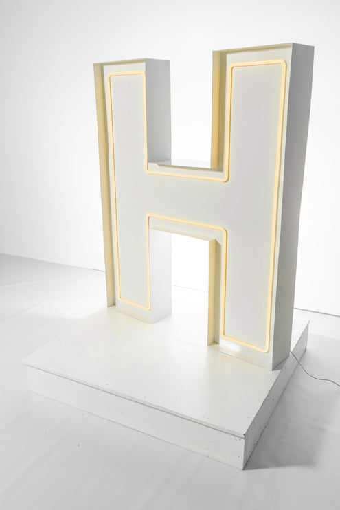 "H" Neon Marquee Letter