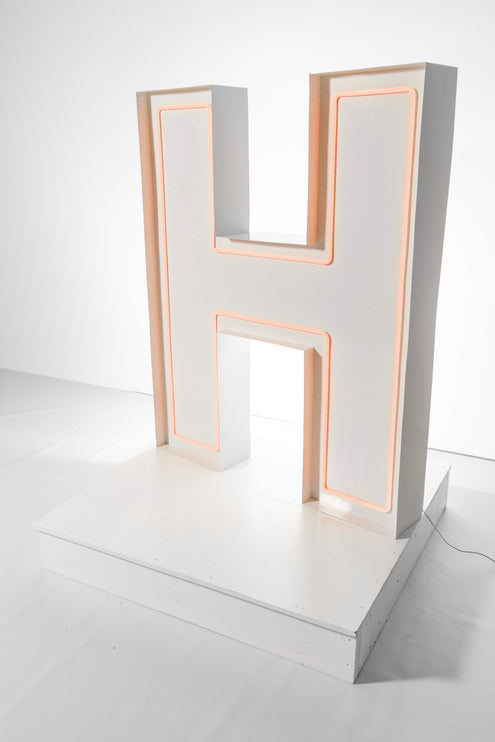 "H" Neon Marquee Letter