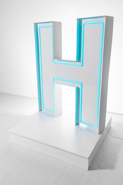 "H" Neon Marquee Letter