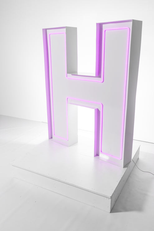 "H" Neon Marquee Letter