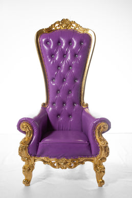 Royal Throne Chair in Purple &amp; Gold