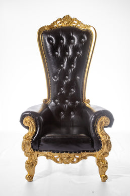 Royal Throne Chair in Black &amp; Gold 